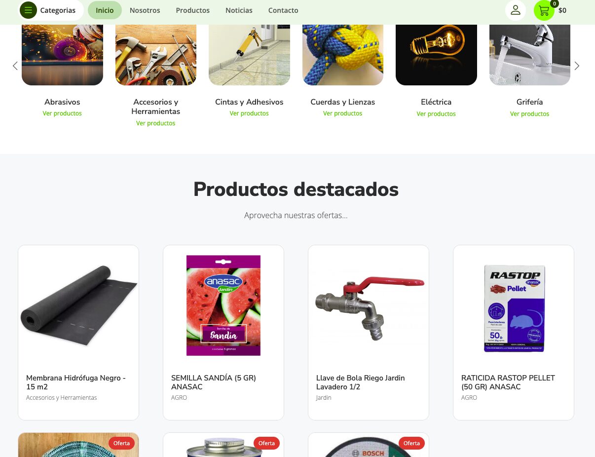 Actualización del E-commerce de Huampange.cl