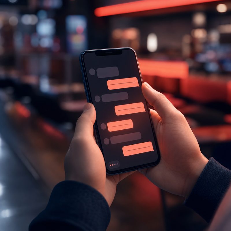 Cliente conversando con un asistente virtual con IA en su celular